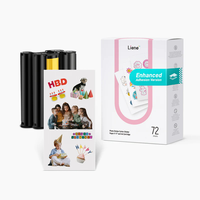 Liene Sticker Paper & Cartridge (Enhanced Adhesion Version) - 2 Ink Cartridge Refills & 72 Sheets 4x7\
