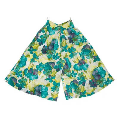 BRIGITTE BATH Floral Trousers Green Loose Wide-Leg Viscose Womens W26 L20