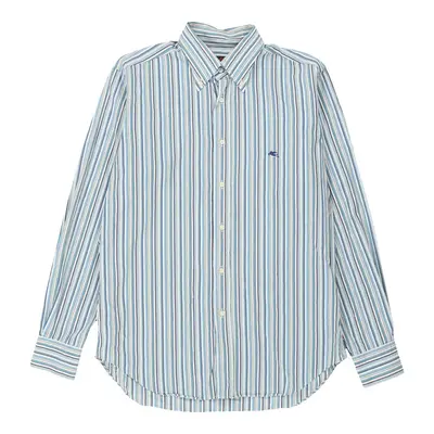 Etro Striped Shirt - Large Blue Cotton
