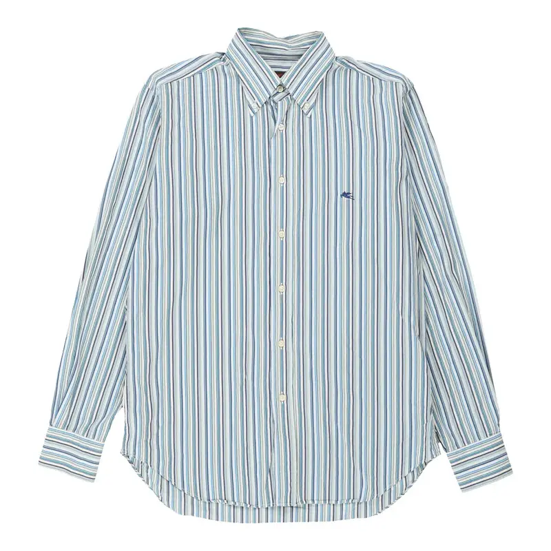 Etro Striped Shirt - Large Blue Cotton
