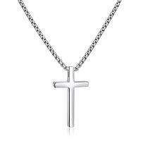 【Father's Day Gifts】Silver/Gold/ Black Cross Necklace for Men and Women, Cross Pendant Necklace and 2.5mm Cross Chain for...