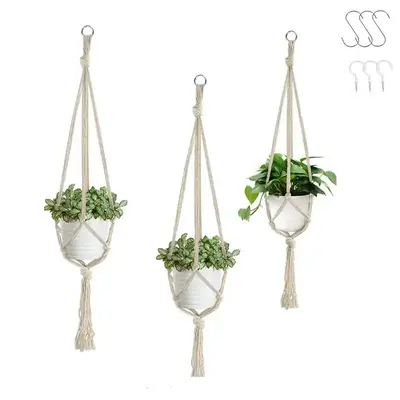 Macrame Plant Hanger, 3 Counts/set Boho Type Hanging Plant Pot Holder, Durable, Sun-protected, Creative Plant Hanging Basket ...