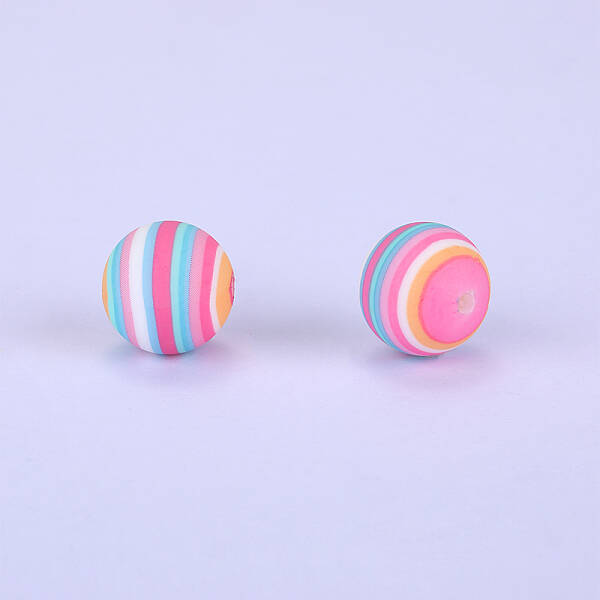Printed Round Silicone Focal Beads