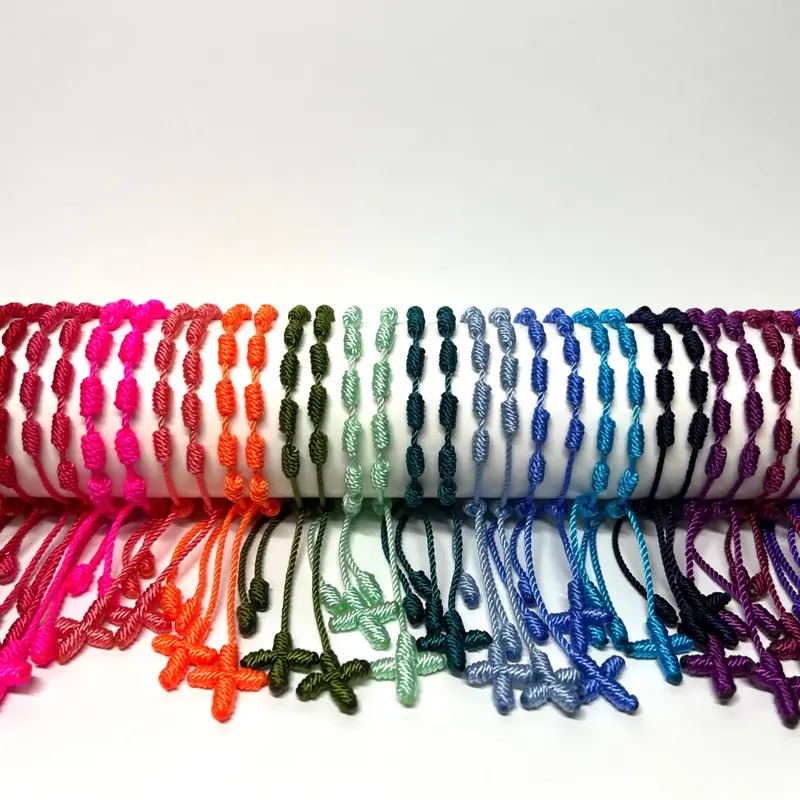 Handmade Knotted Rosary Bracelet - Decenario, Knot Bracelet, Knot Cross Bracelet, Baptism, First Communion, Prayer, Confirmat...