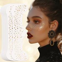 Glitter Freckles Face Tattoo, 10pcs/set Waterproof Glitter Freckles for Face, Face Glitter Makeup Patches, Makeup Accessories...