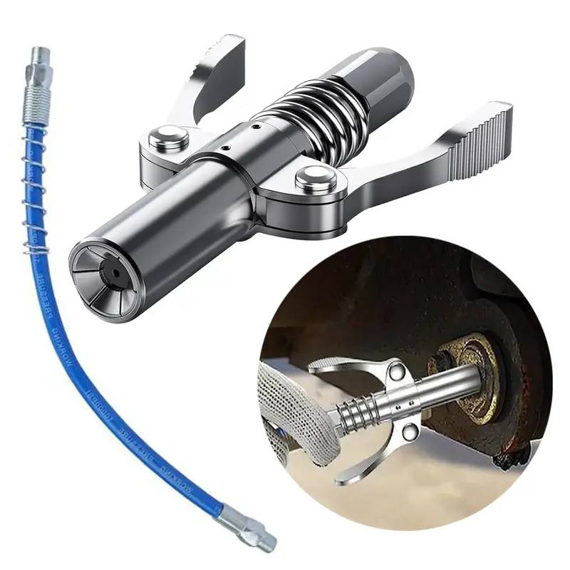 Grease Gun Coupler,12,000 PSI High Pressure Grease Nozzle Fittings,Compatible With All 1/8 NPT Grease Guns,Release Lock Oil...