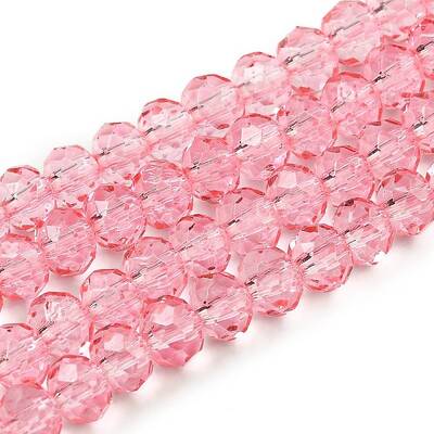 Transparent Baking Paint Glass Beads Strands