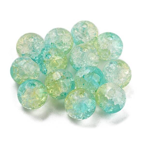 Transparent Spray Painting Crackle Glass Beads