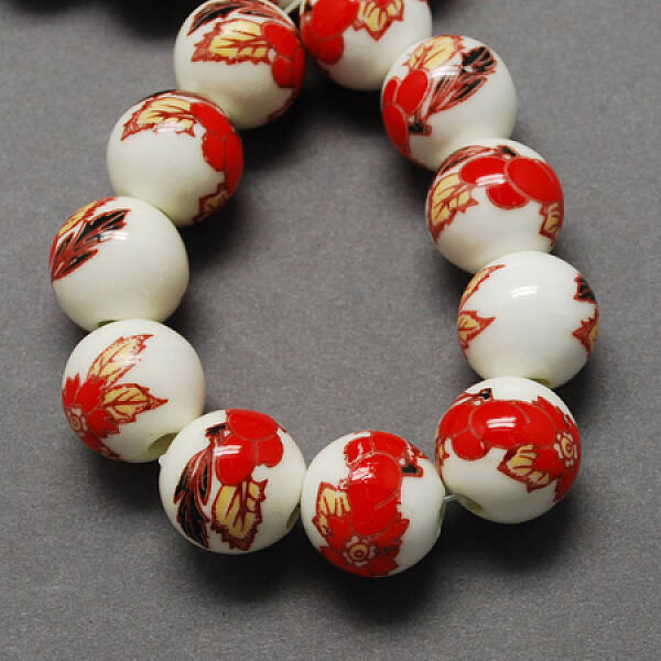 Handmade Printed Porcelain Beads