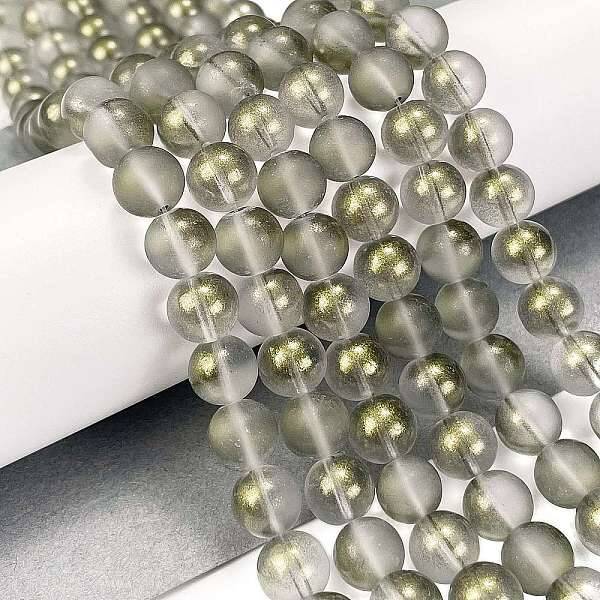 Frosted Transparent Glass Bead Strands