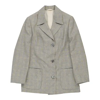 Unbranded Checked Blazer - Small Grey Wool Blend