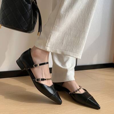 CHIKO Janae Pointy Toe Block Heels Mary Jane Shoes
