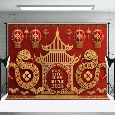 Aperturee Zodiac Snake Protect Peace Chinese Year Backdrop - Aperturee