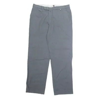 COSMOPOLITAN Workwear Mens Trousers Grey Regular Tapered Wool W34 L31