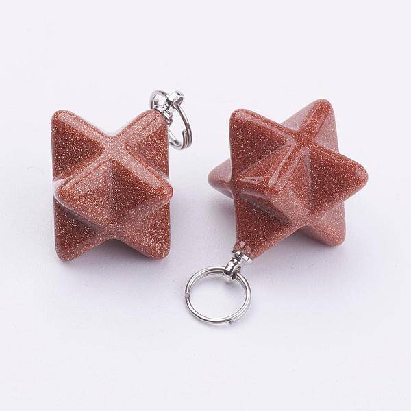 Synthetic Goldstone Pendants