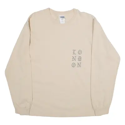 GILDAN Mens T-Shirt Pink Long Sleeve L