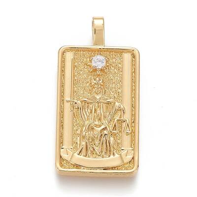 Brass Micro Pave Clear Cubic Zirconia Pendants