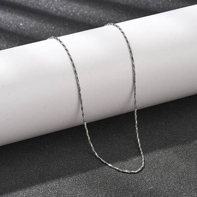 1MM 304 Stainless Steel Twisted Square Snake Chain Necklaces for Women
