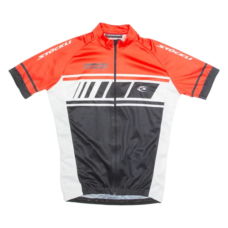 STOCKLI Cycling Zip Up Mens Jersey Red High Neck L