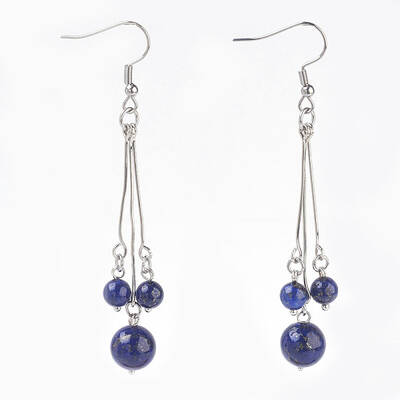 Natural Lapis Lazuli Dangle Earrings