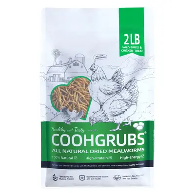 COOHGRUBS Dried Mealworms for Chickens - 100% Natural Premium Protein, Original Meal Worms Larvae for Laying Hen, Tasty Treat...