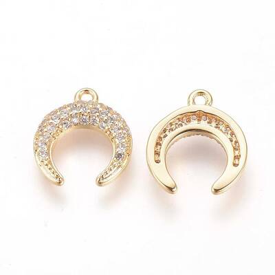 Brass Micro Pave Cubic Zirconia Pendants
