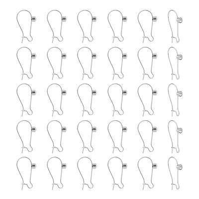 30Pcs 304 Stainless Steel Hoop Earrings Findings