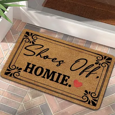 Letter Pattern Door Mat, Non-slip Entrance Door Mat, Welcome Doormat with Anti-slip Rubber Back for Home Decor