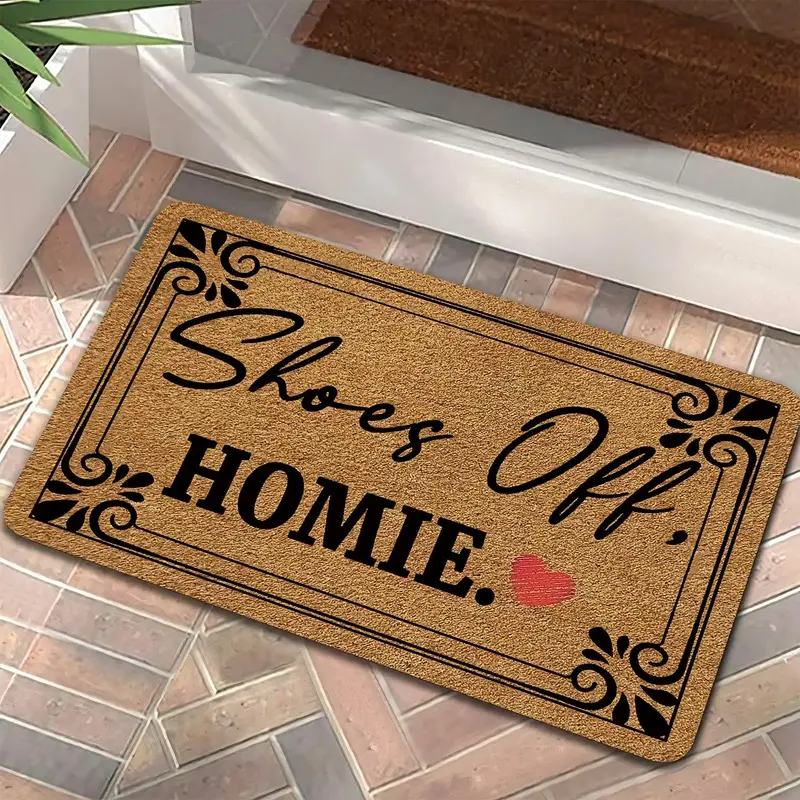 Letter Pattern Door Mat, Non-slip Entrance Door Mat, Welcome Doormat with Anti-slip Rubber Back for Home Decor