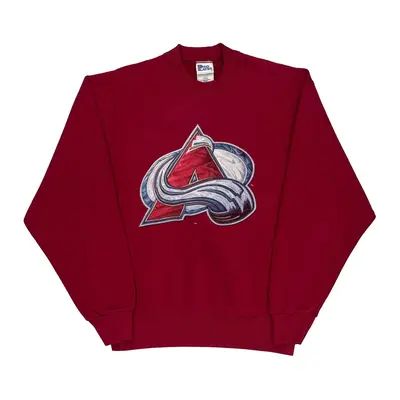 Made In Usa Colorado Avalanche Pro Player Nhl Sweatshirt - Large Burgundy Cotton Blend | Size: large