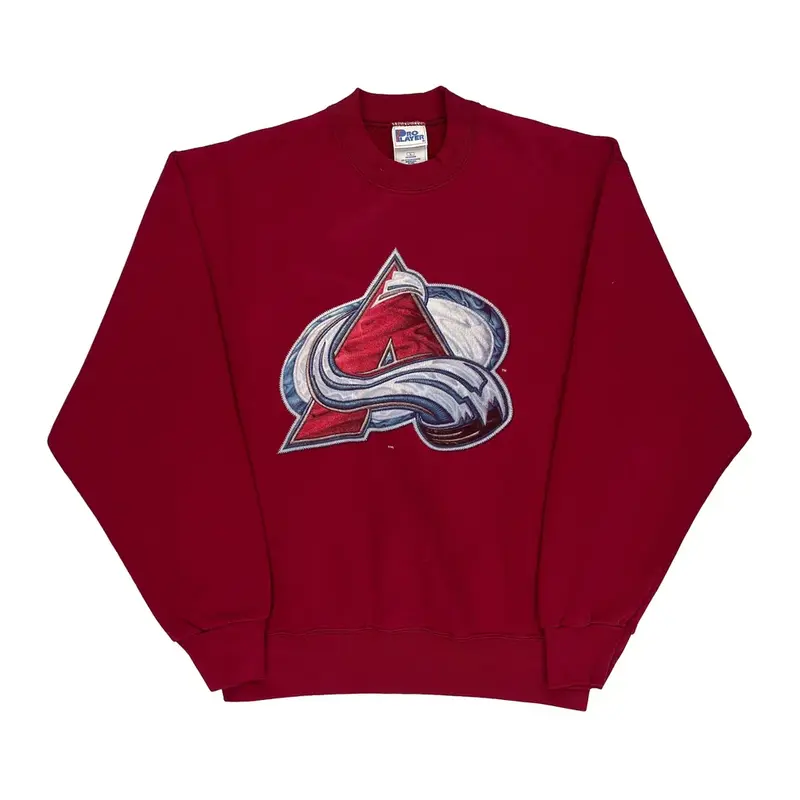 Made In Usa Colorado Avalanche Pro Player Nhl Sweatshirt - Large Burgundy Cotton Blend | Size: large