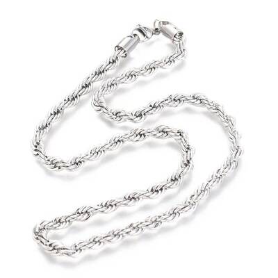 Non-Tarnish 304 Stainless Steel Rope Chain Necklaces