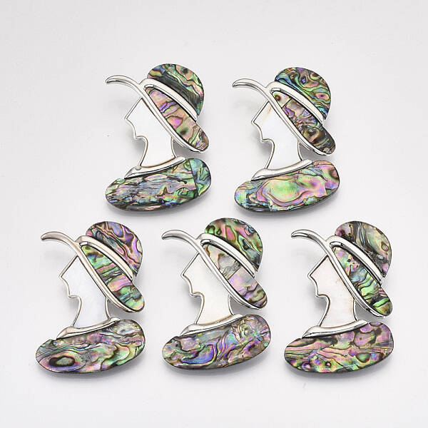 Mixed Shell Brooches/Pendants