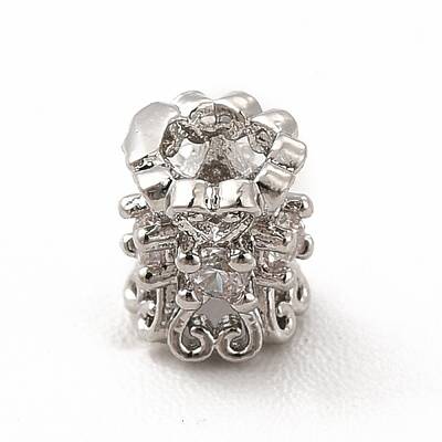 Rack Plating Brass Cubic Zirconia Beads