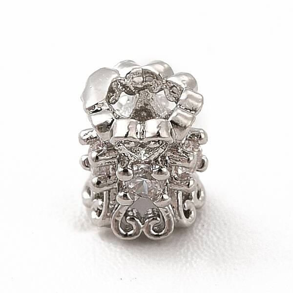 Rack Plating Brass Cubic Zirconia Beads