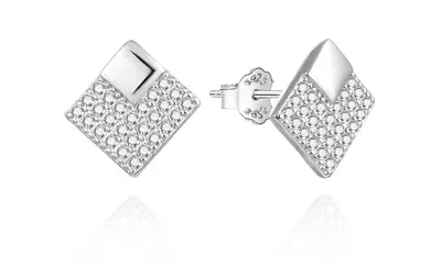 Agato Elegant silver earrings with zirconia AGUP3493