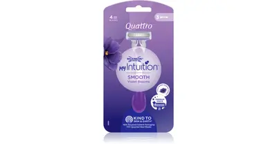 Wilkinson Sword Quattro da donna My Intuition Disposable Razors Violet Blooms 3 pieces