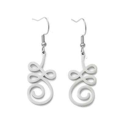 Non-Tarnish 304 Stainless Steel Knot Dangle Earrings for Women