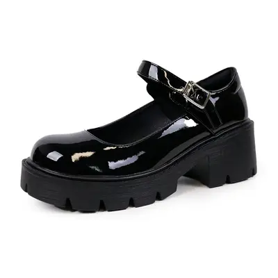 EVELLYHOOTD Women's Mary Janes Shoes Platform Low Heel Chunky Pumps Round Toe Ankle Strap Pumps Shoes Oxfords Girl Footwear