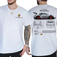 2 Side- Porsche 911 GT3 RS Aesthetic T-shirt - Trending- Unisex Shirt Cotton Menswear Top Classic Collar Fitted men gifts