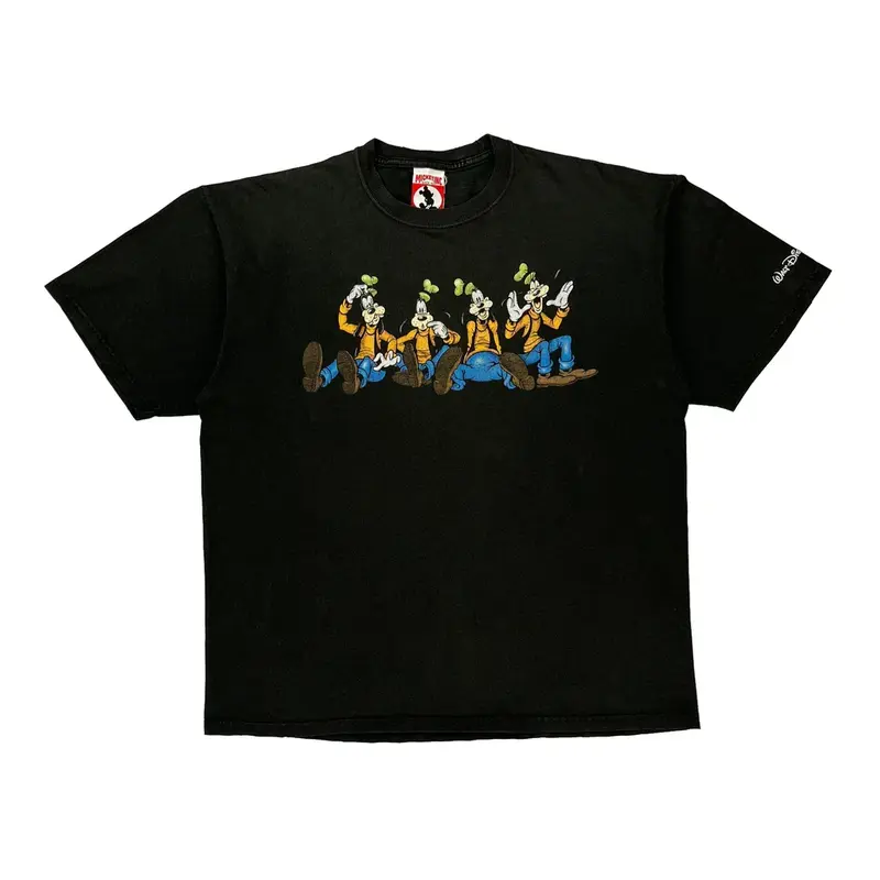 Goofy Mickey Inc Graphic T-Shirt - Large Black Cotton