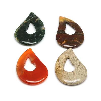 Mixed Gemstone Teardrop Pendants