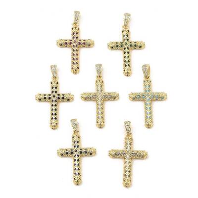 Brass Micro Pave Cubic Zirconia Pendants