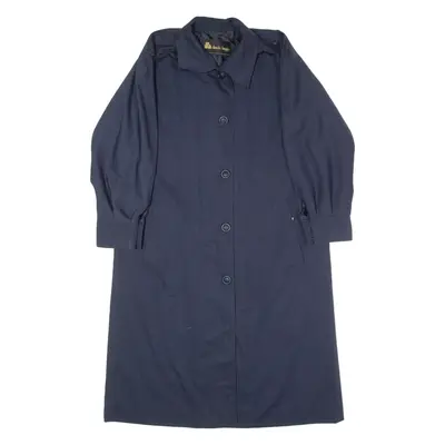 CLAUDE HARVEY Womens Trench Coat Blue Twill UK 10