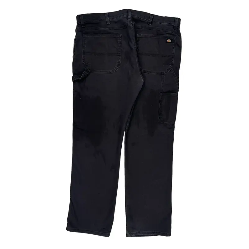 Flex Dickies Carpenter Trousers - 40W 31L Black Cotton Blend | Size: 40″ waist