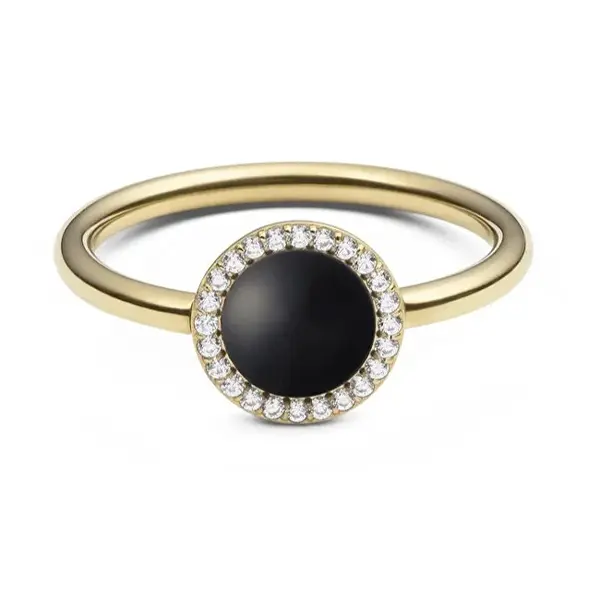 Daniel wellington Luxury Ring with Black Agate and Crystals Audrey DW0040139 - Circuit: 52 mm