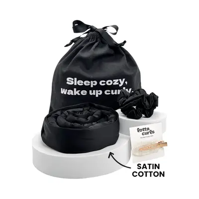 Lotta Satin Cotton Curling Iron Set, Black