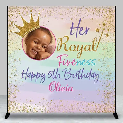 Her Royal Fiveness 5th Custom Birthday Backdrop - Aperturee