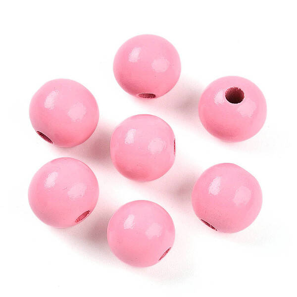 Painted Natural Wood Beads