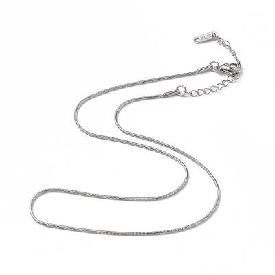 Non-Tarnish 304 Stainless Steel Round Snake Chain Necklace for Men Women